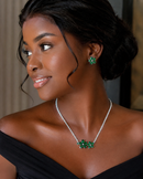 CURREN Emerald Luxury 4-Piece Jewelry & Watch Gift Set