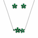 CURREN Emerald Luxury 4-Piece Jewelry & Watch Gift Set