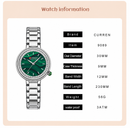 CURREN Emerald Luxury 4-Piece Jewelry & Watch Gift Set