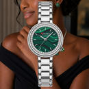 CURREN Emerald Luxury 4-Piece Jewelry & Watch Gift Set