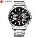 CURREN 8363 Luxury Sport Chronograph – Waterproof Stainless Steel Edition