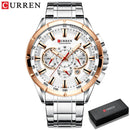 CURREN 8363 Luxury Sport Chronograph – Waterproof Stainless Steel Edition