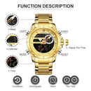 NAVIFORCE 9163 Luxury Dual-Display Sport Watch – Stainless Steel Executive Edition