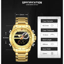 NAVIFORCE 9163 Luxury Dual-Display Sport Watch – Stainless Steel Executive Edition