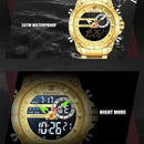 NAVIFORCE 9163 Luxury Dual-Display Sport Watch – Stainless Steel Executive Edition