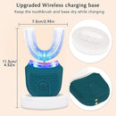 U-Shaped Sonic Electric Toothbrush: 360° Whitening & Cleaning with Wireless Charger, IPX7 Waterproof for Adults & Kids