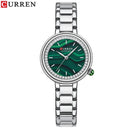 CURREN Emerald Luxury 4-Piece Jewelry & Watch Gift Set